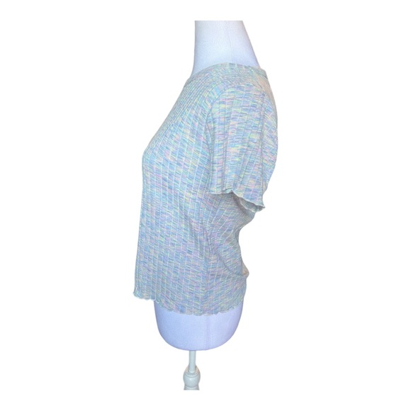 NWT Code x Mode Pastel Multicolor Ribbed T-shirt Size XL - Picture 4 of 7